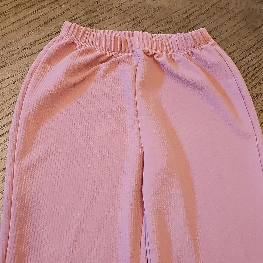 Pink Two-Piece Loungewear Set with Front Ruched Top Size S 6/7 New Never Worn